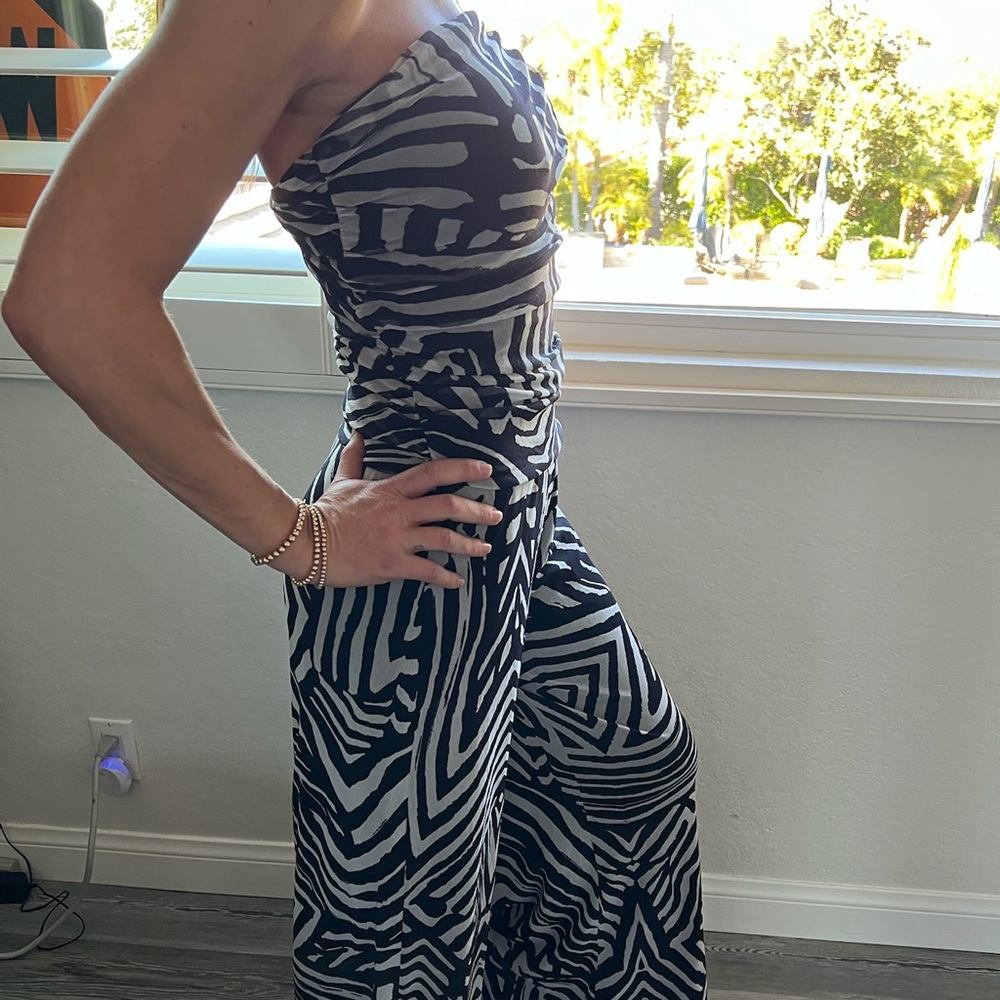 FUZZI jumpsuit zebra fits lots of body types
